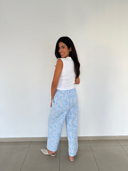 Pantalón Fabulosa - Zebra Celeste