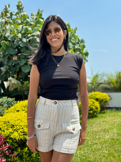Short Soñadora - Beige a rayas