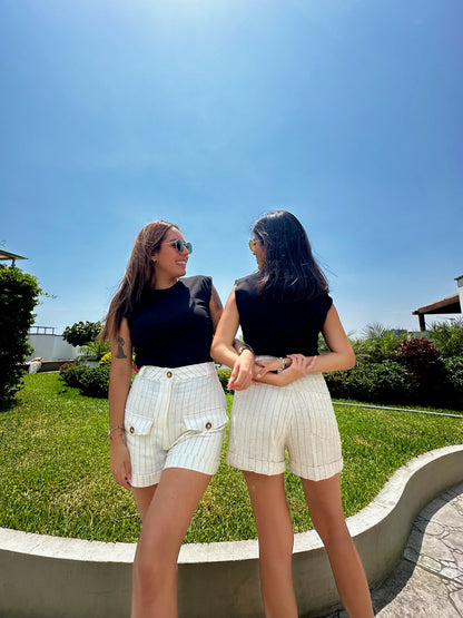 Short Soñadora - Perla a rayas
