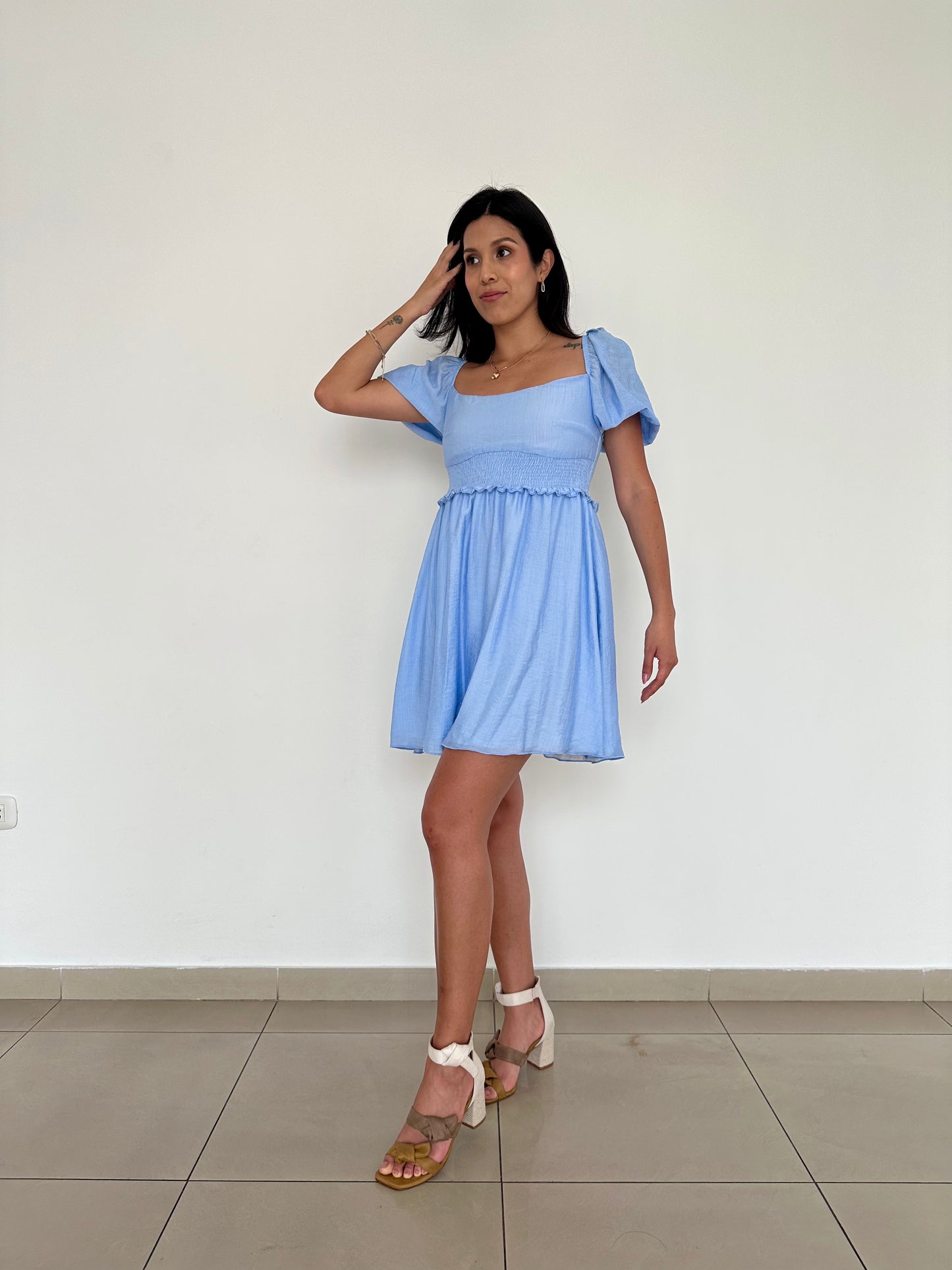 Vestido Florecer - Celeste