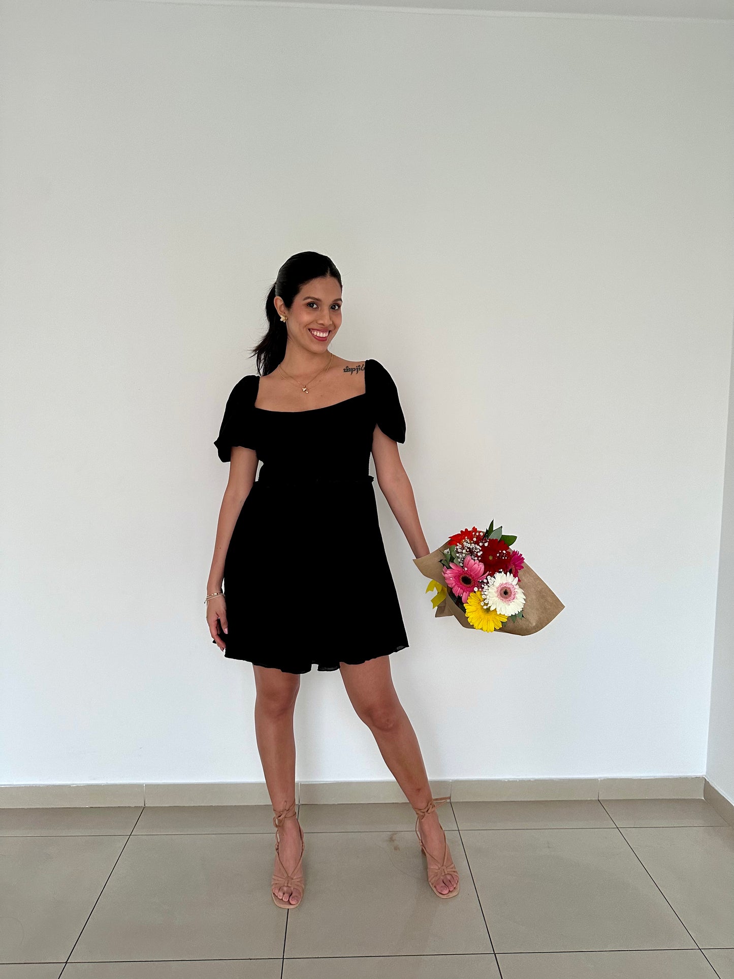 Vestido Florecer - Negro