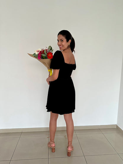 Vestido Florecer - Negro